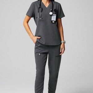 Fabletics Dark Gray Scrubs Set